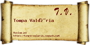 Tompa Valéria névjegykártya